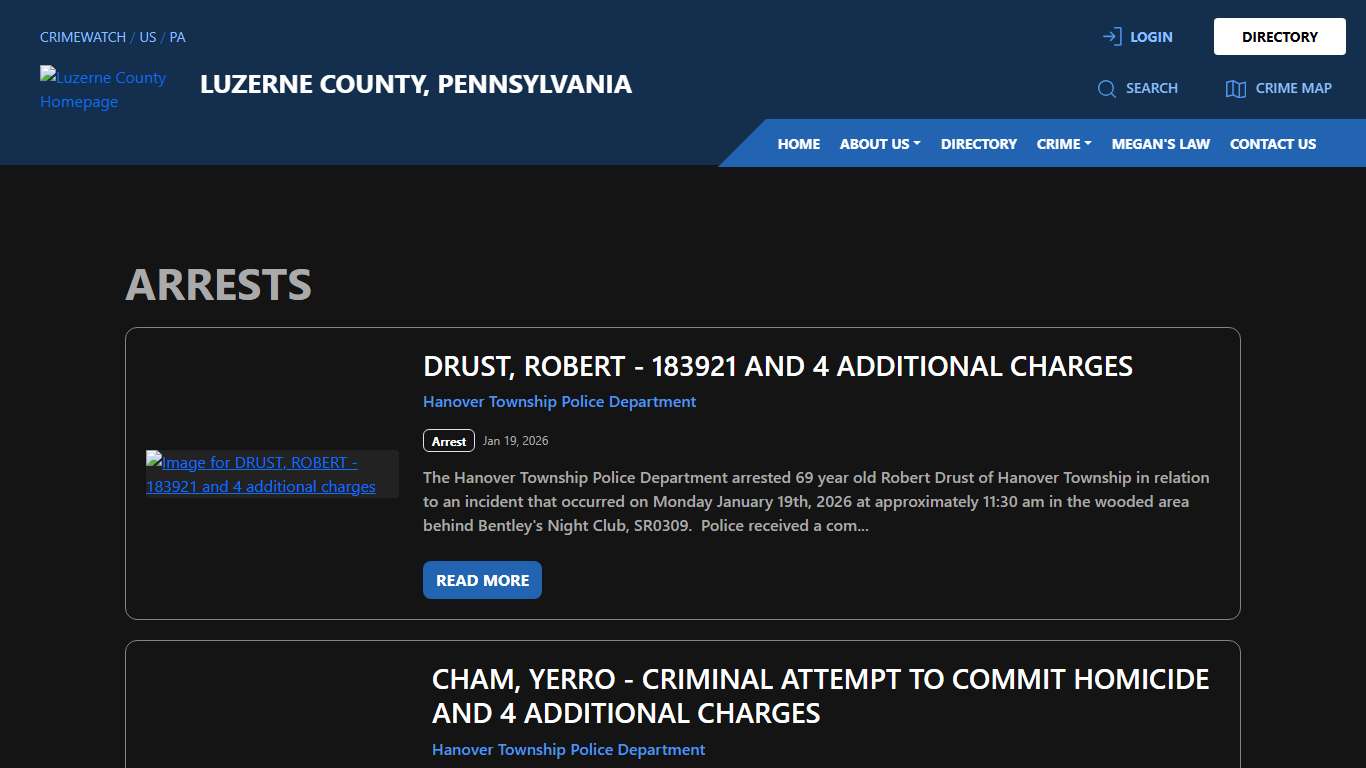 Arrests for Luzerne County, Pennsylvania CRIMEWATCH