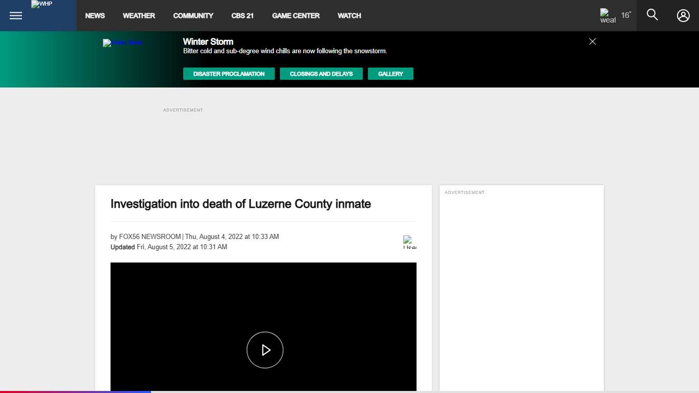 Investigation into death of Luzerne County inmate